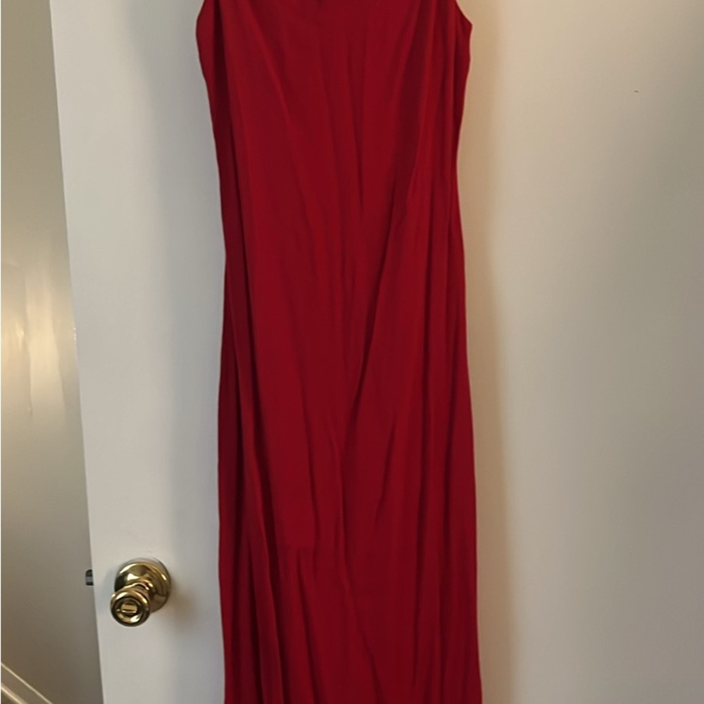 Reformation Black Tie Red Dress